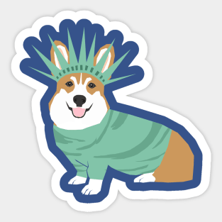 Statue of Liberty Corgi Sticker